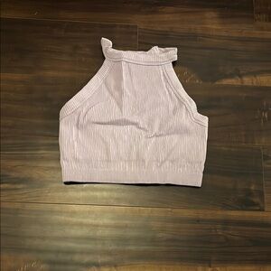 Aerie Purple Ribbed Sleeveless Crop Top